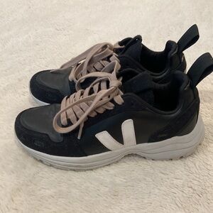 Veja Black and White Athletic Shoes